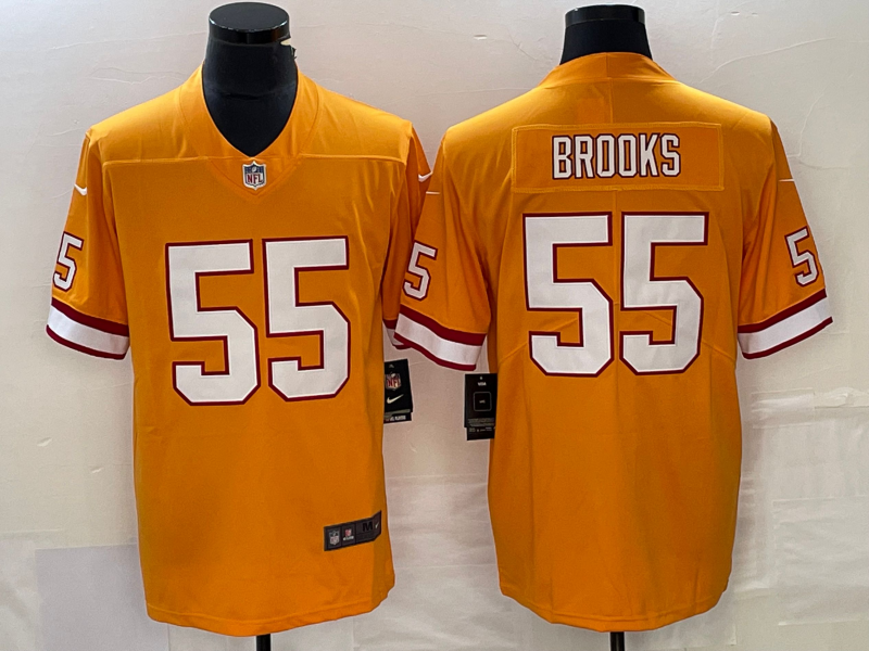 Men's Tampa Bay Buccaneers Derrick Brooks #55 Orange Throwback Jersey